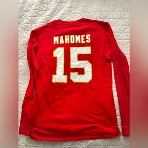 Kansas City Chiefs Mahomes #15 Football Fanatics Mens Long Sleeve Shirt